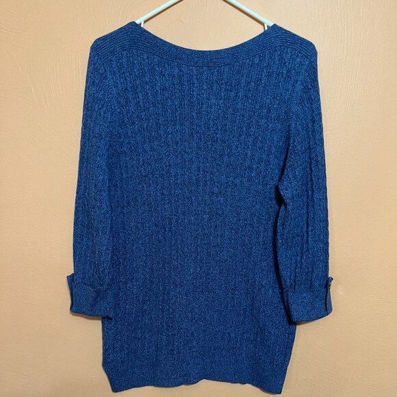Rebecca Malone Cable Knit Sweater. Sapphire Blue. XL. New. - Picture 1 of 5